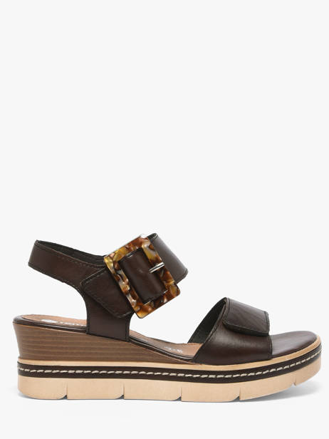 Sandalen Met Sleehak Uit Leder Remonte Bruin women 25